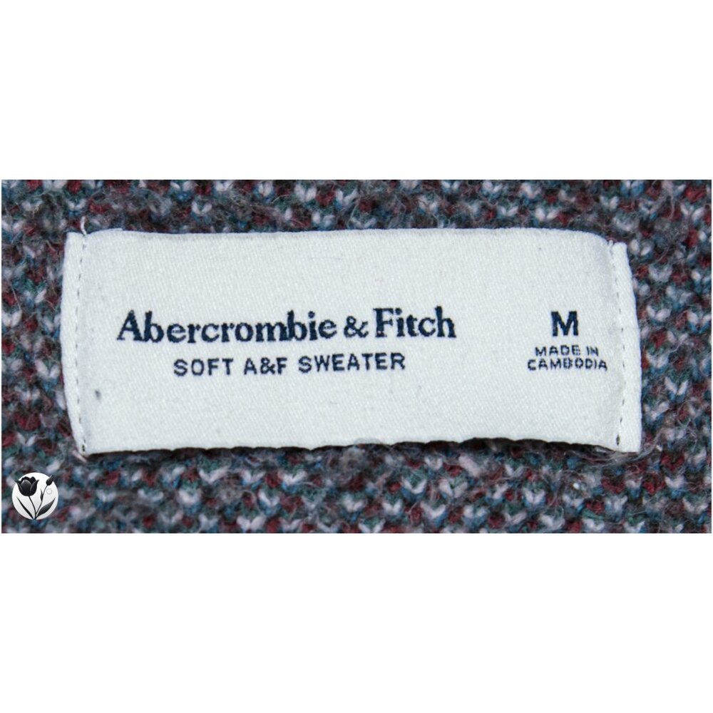 Abercrombie & Fitch Soft Sweater Cardigan M Green Floral Pattern Button Up - Picture 4 of 9
